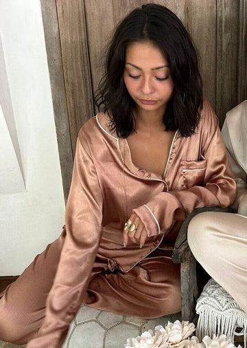 pyjama satin cuivre handmade